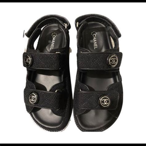 chanel grandpa sandals price|Chanel velcro sandals.